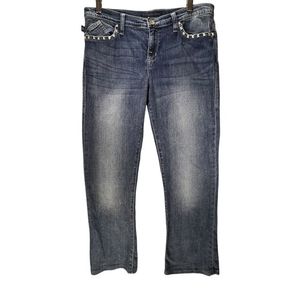 Rock & Republic Kasandra Studded Bootcut Jeans 12M Womens Denim Medium Wash - Picture 3 of 13